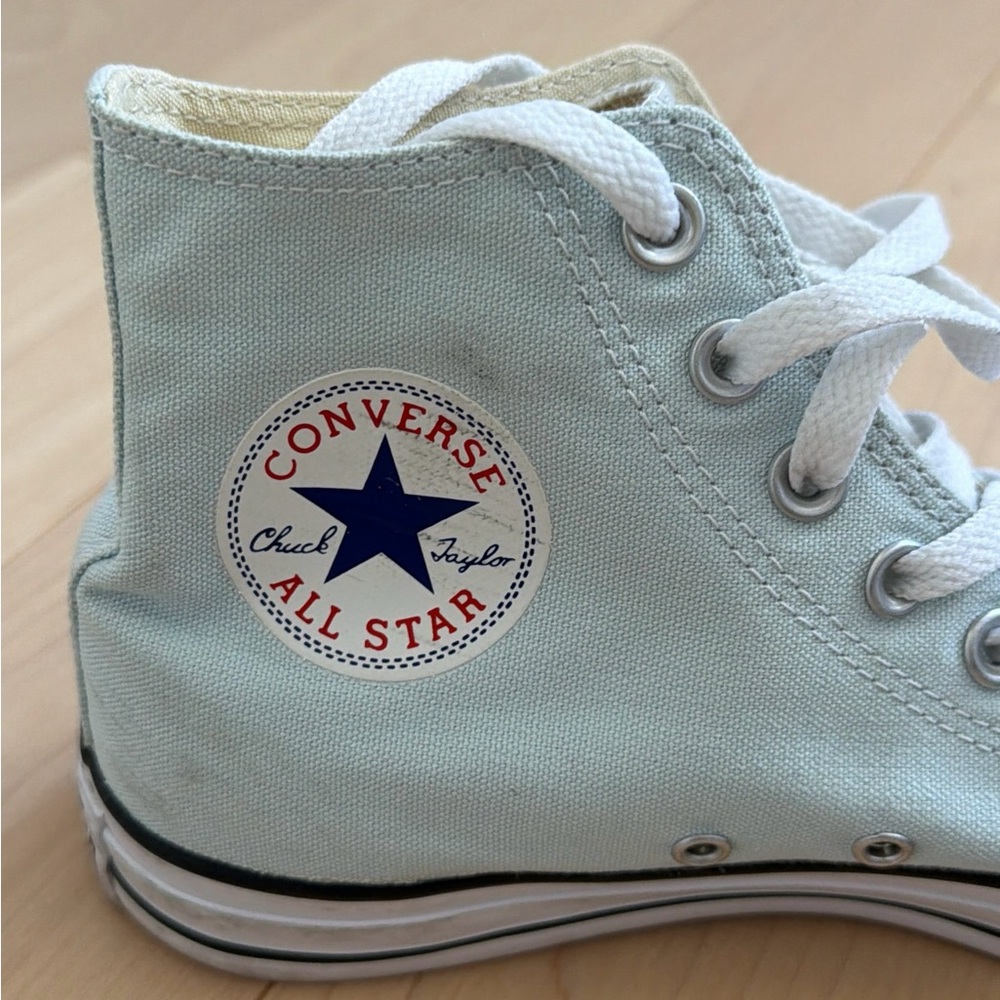 Converse High Top Sneakers - Mint Green & White - Picture 5 of 9